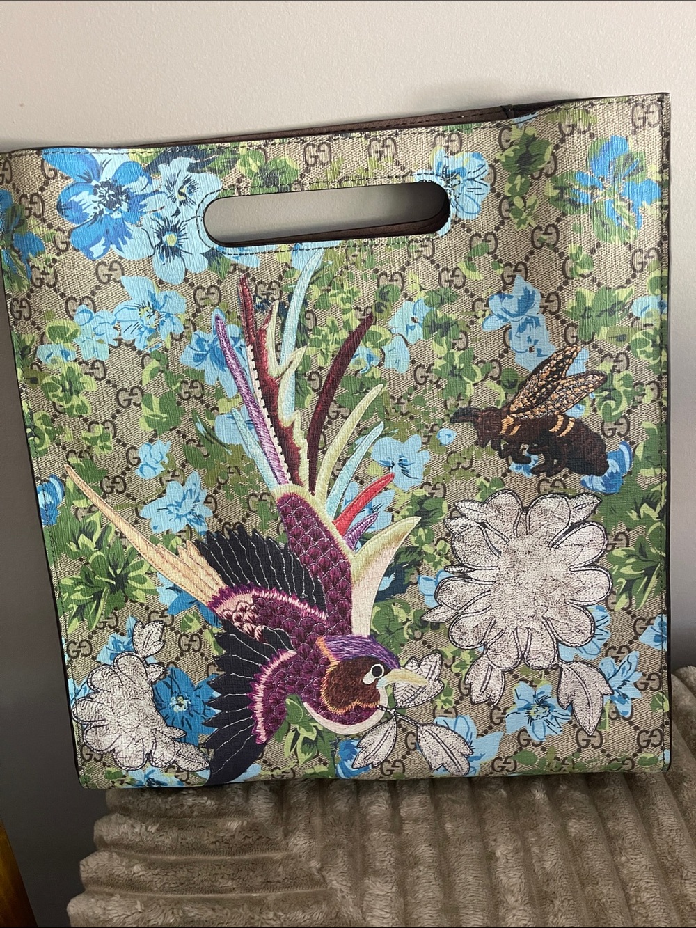 Floral Cutout Handle Tote with Blooms bought it in NYC Open to offers